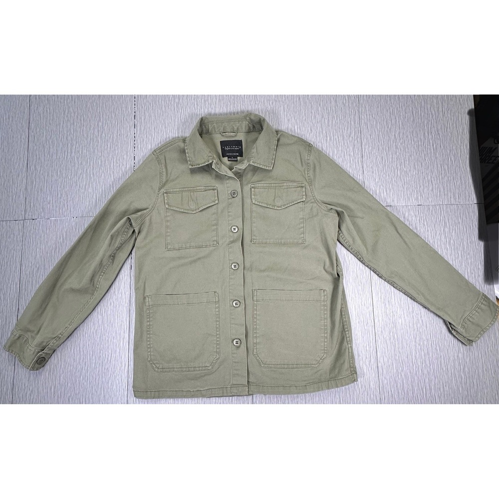 Sanctuary Olive Green Utility Jacket Shacket Shirt Jacket Comfy Casual Sz Large
